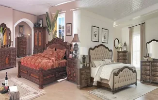 Traditional Wooden Bedroom Furniture Sets with Antique Finishes