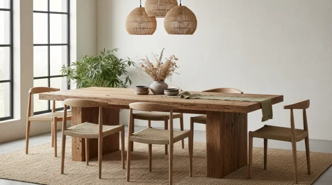 Sustainable Reclaimed Wood Dining Table for an Eco-Chic Home