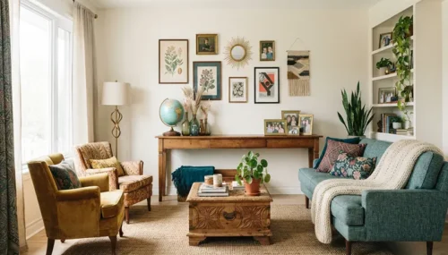 Budget-Friendly Eclectic Home Decoration Ideas for Living Rooms