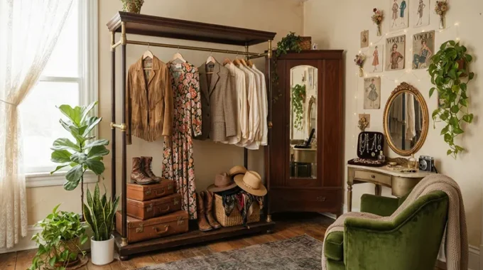 Trendy Closet and Fashion Room Decoration Setups for Vintage Lovers